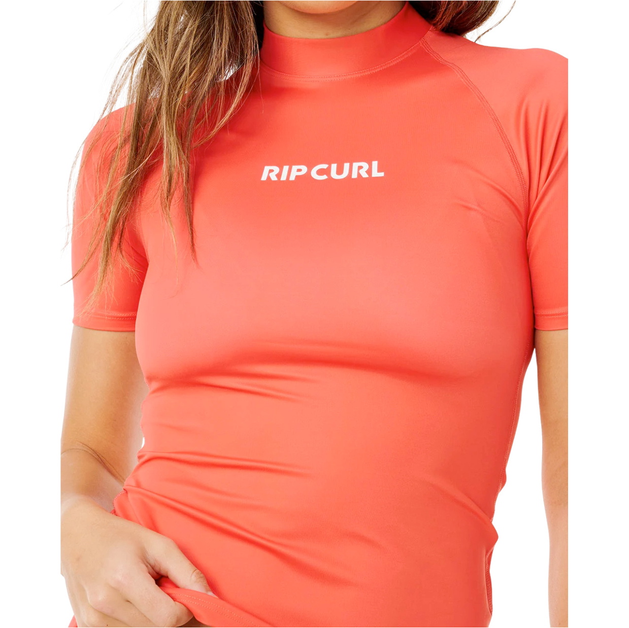 2026 Rip Curl Womens Classic Surf Short Sleeve UPF Rash Vest 17NWRV - Red